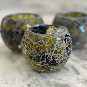 Mosaic Glass Candle Holders